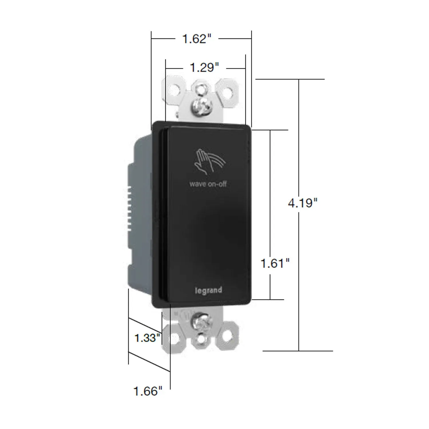 radiant Single Pole or 3-Way Wave Light Switch, 20-Amp, Black