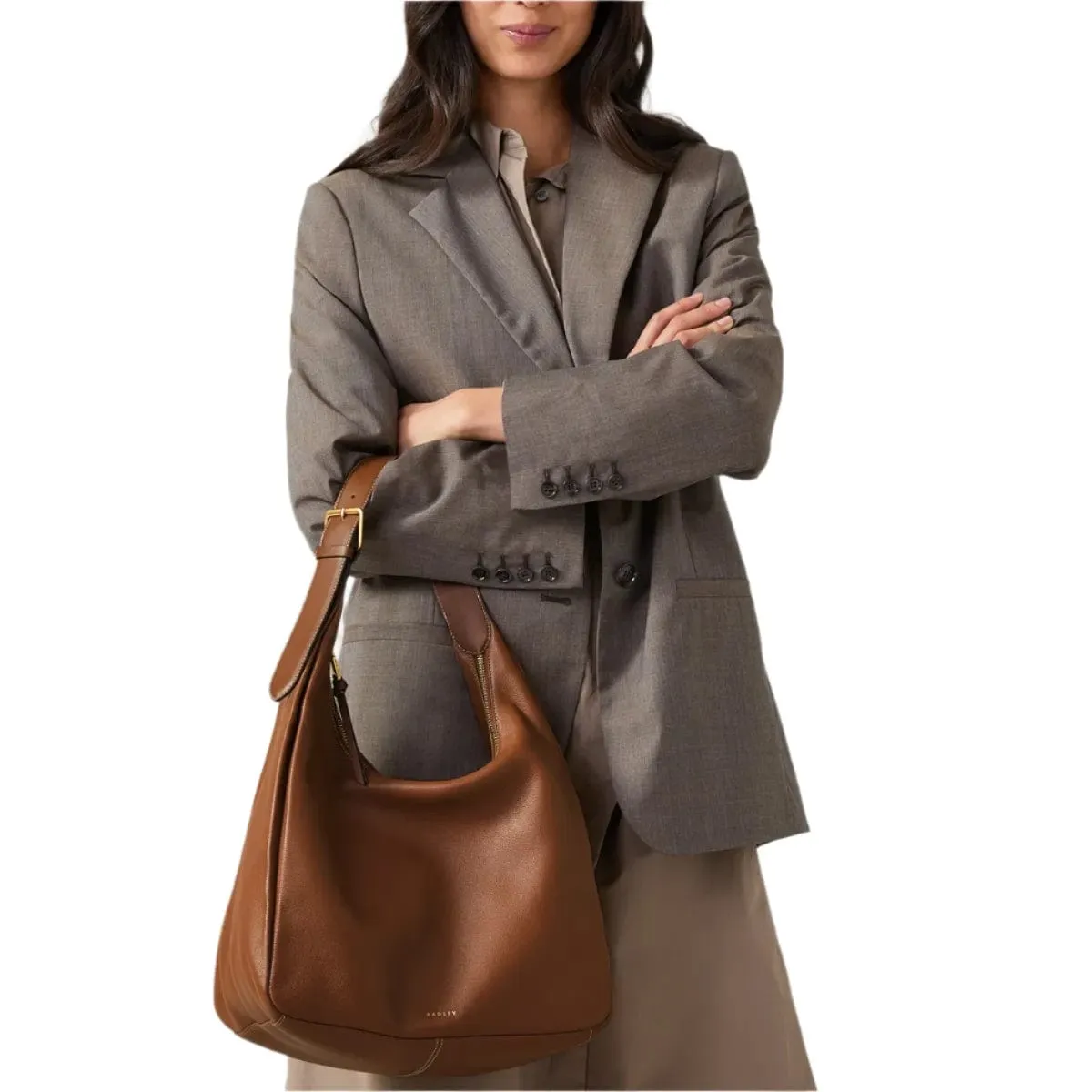 Radley Earl Street Large Ziptop Shoulder in Saddle