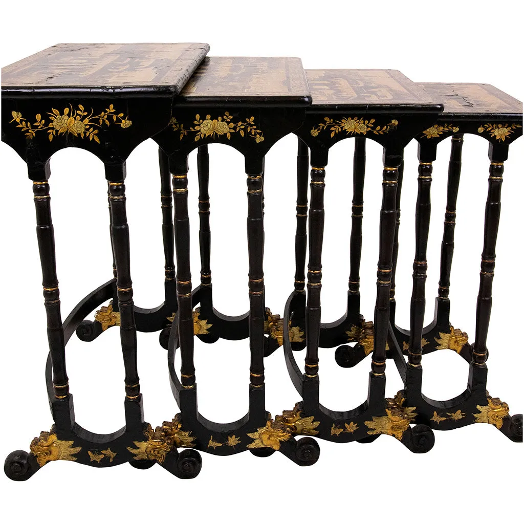 Regency Japanned Quartetto Nesting Tables