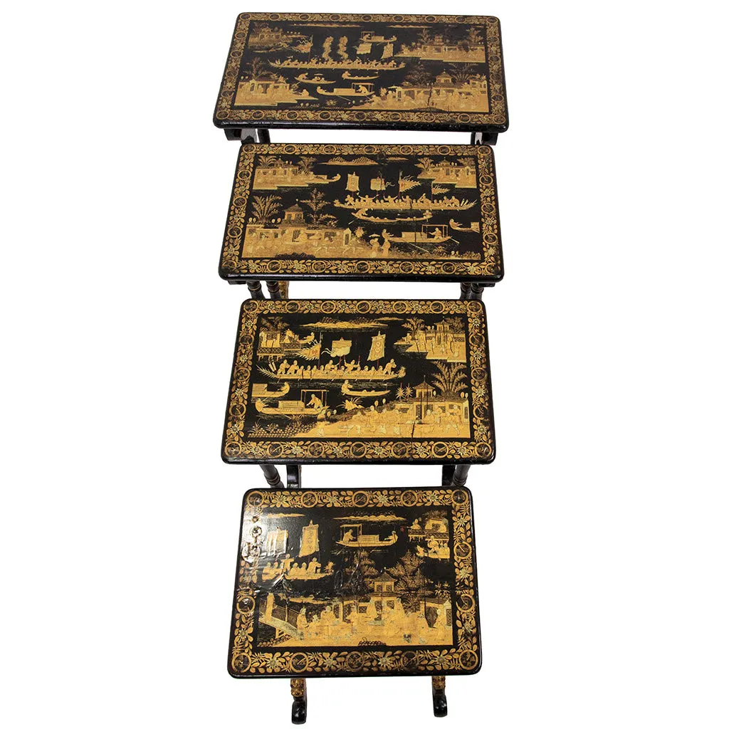 Regency Japanned Quartetto Nesting Tables