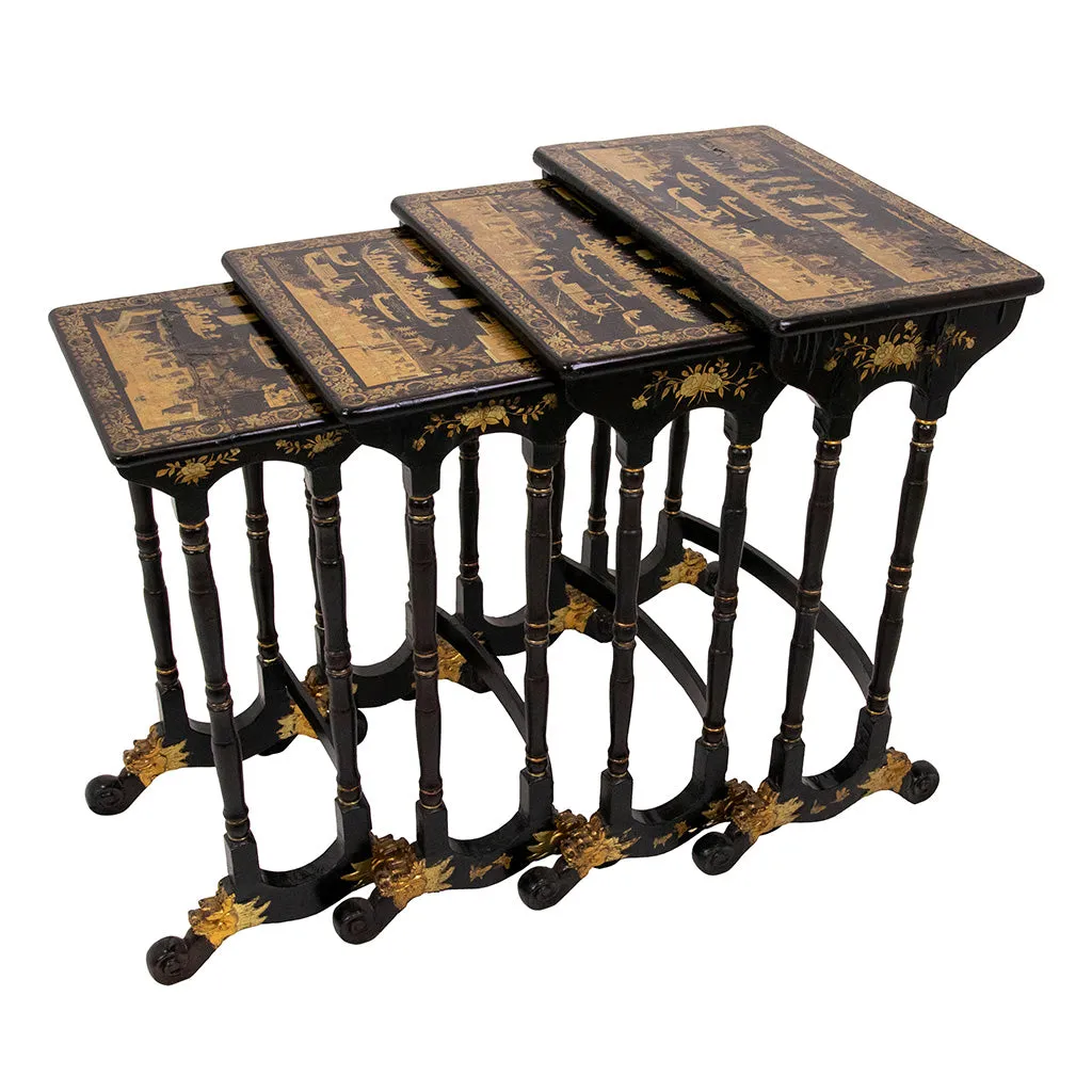 Regency Japanned Quartetto Nesting Tables