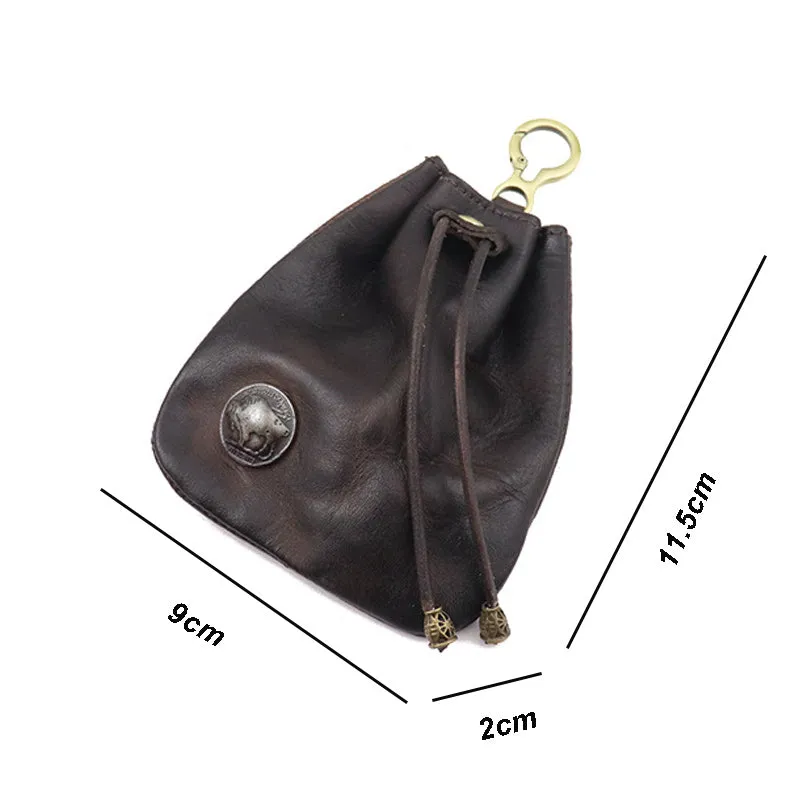 Retro Leather Coin Bag Storage Bag