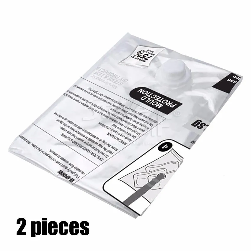 Seal & Lock Flat Vacuum Storage Bags (Extra Large) - 2 Pcs