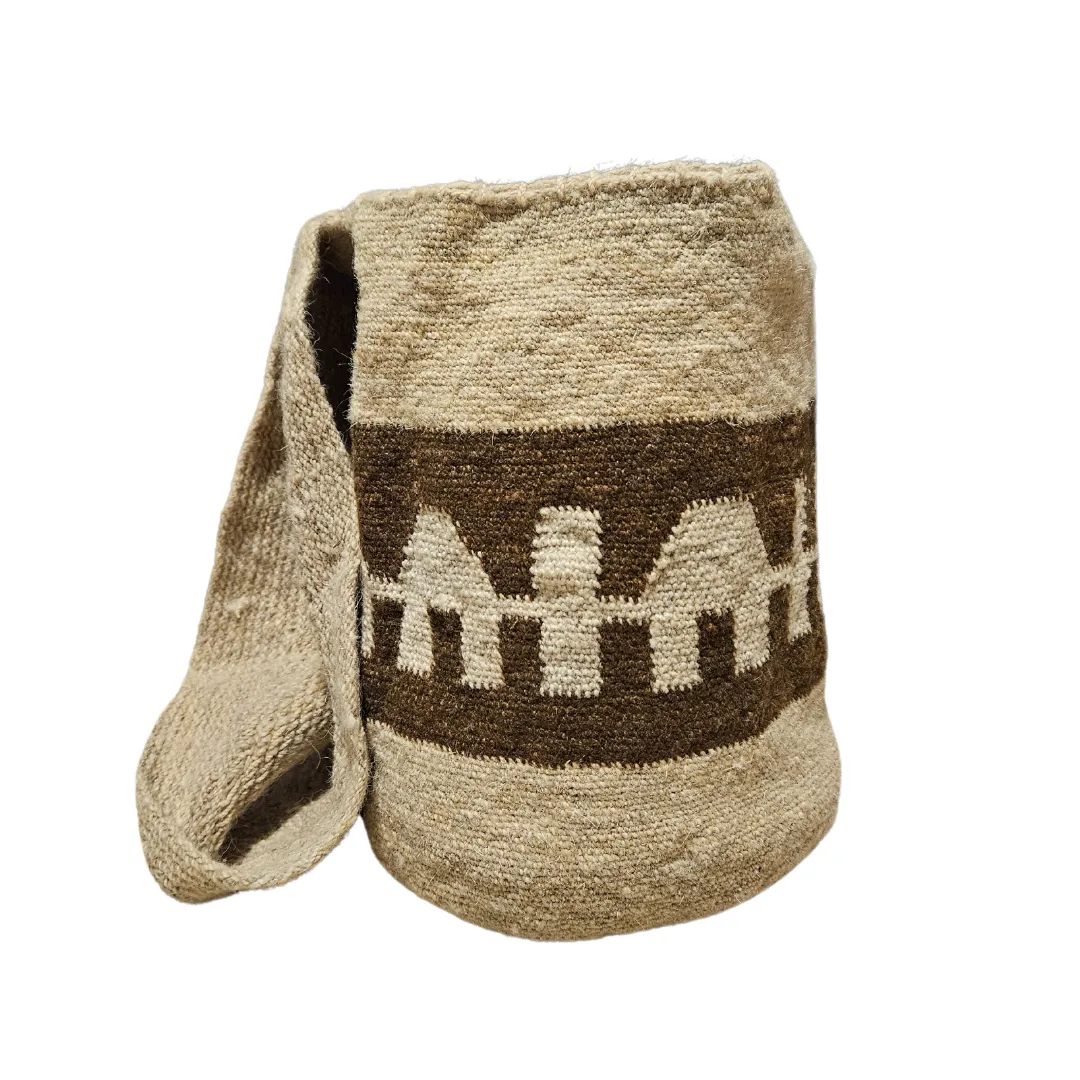 Sheep Wool Bag, Woven, natural dyed. Indigenous Made by Arhuaco Women of Colombia