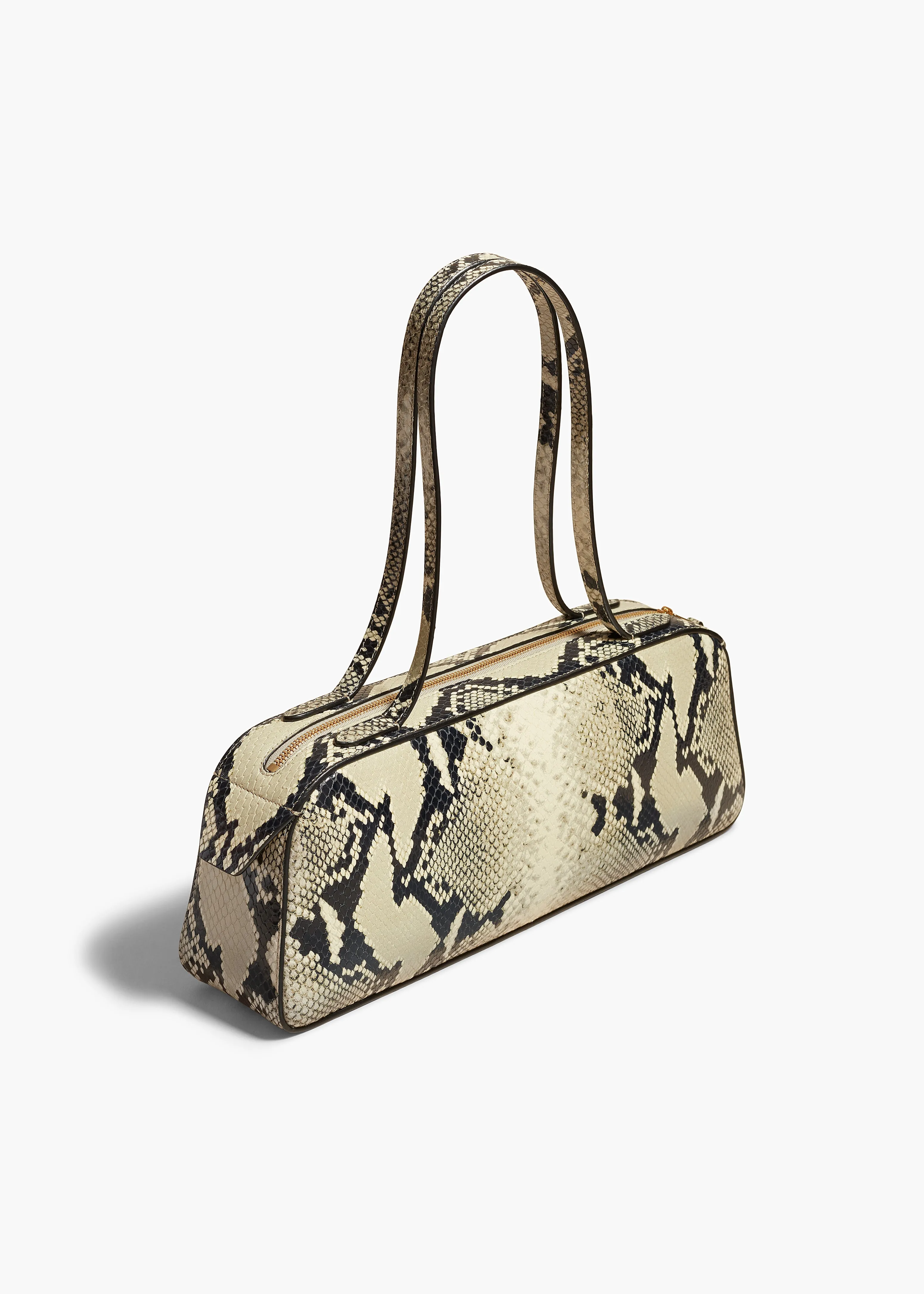 Simona Shoulder Bag in Natural Python-Embossed Leather