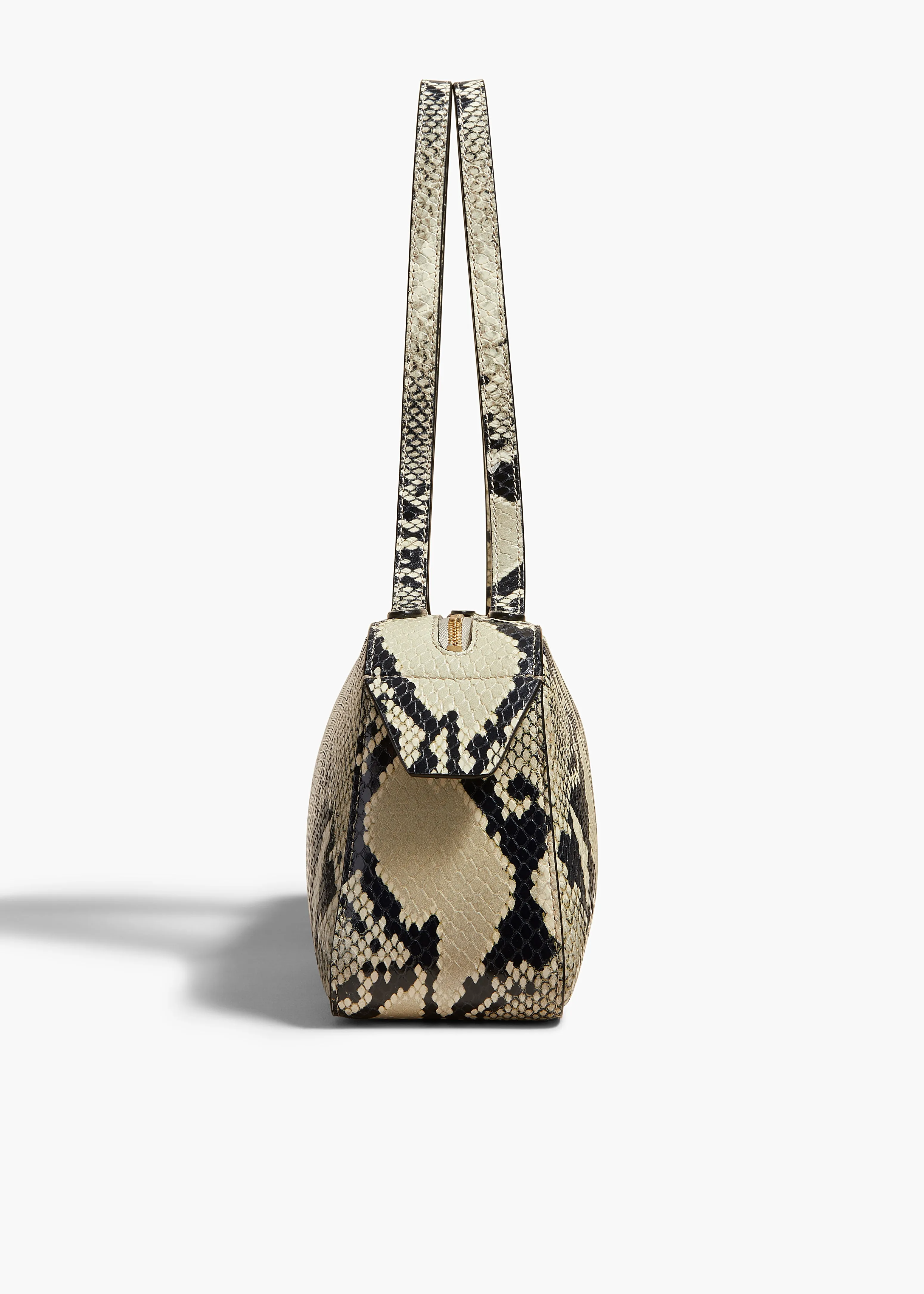 Simona Shoulder Bag in Natural Python-Embossed Leather