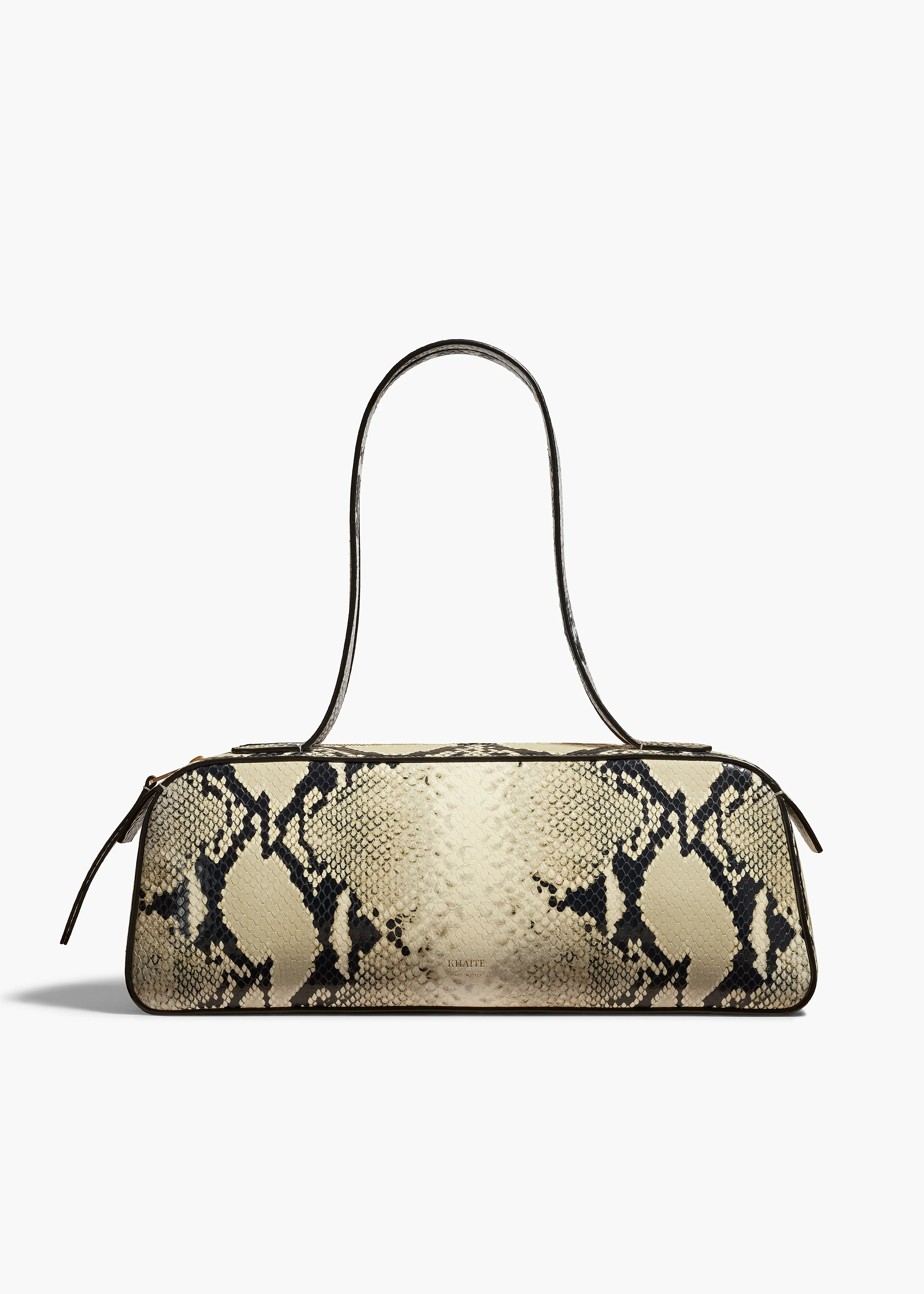 Simona Shoulder Bag in Natural Python-Embossed Leather