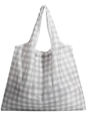 Smoky Gray Check Reusable Shopping Bag