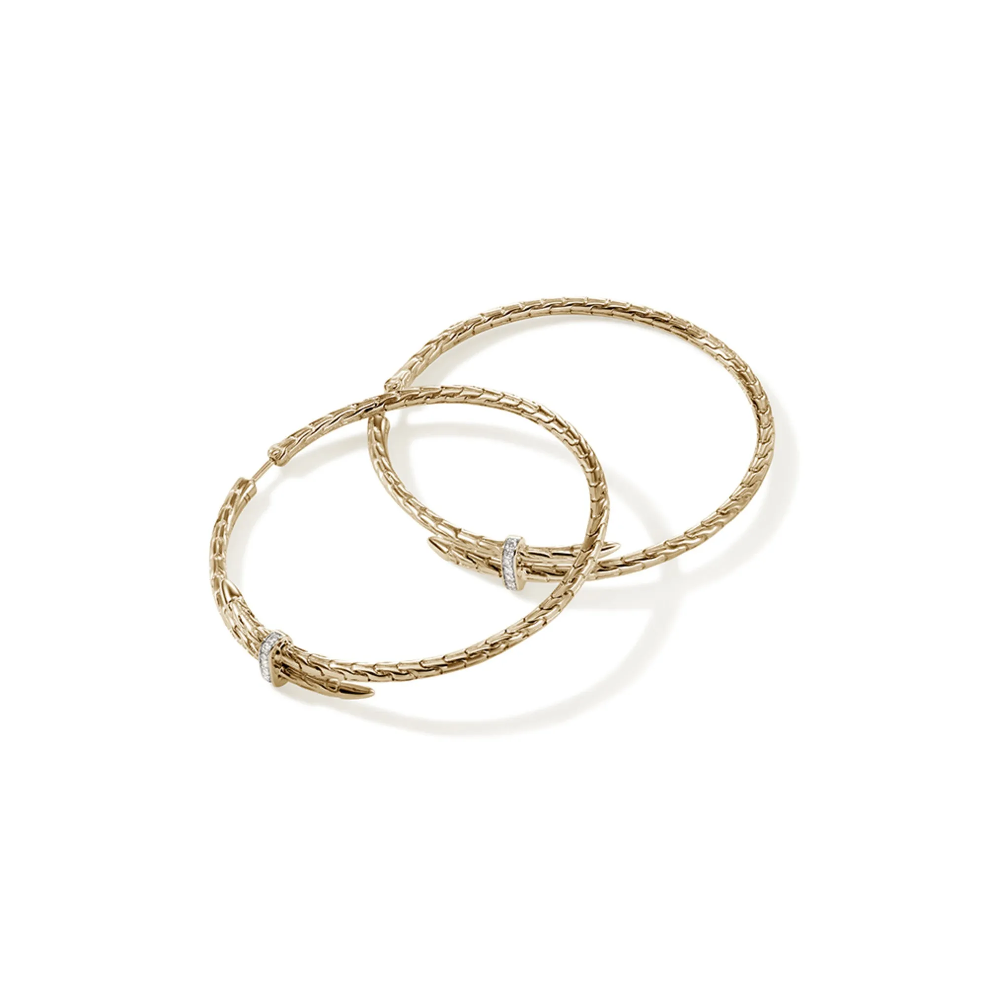 Spear Hoop Earring, Gold, Diamonds, 50MM|EGGX9012482DI