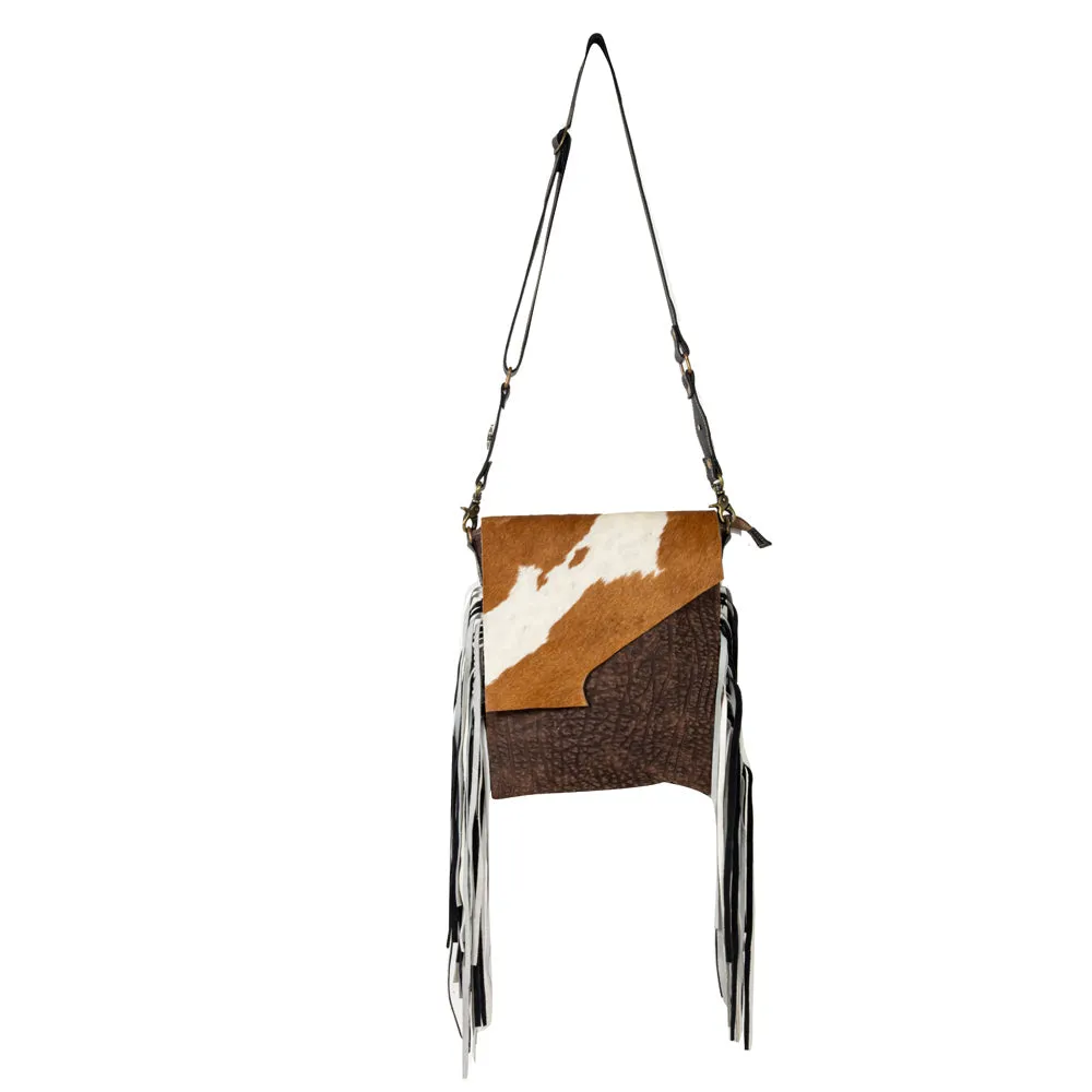 Stratford Trail Fringed Concealed-Carry Bag In Brown & White