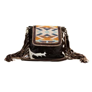 Sun Serape Fringed Leather Hairon Bag