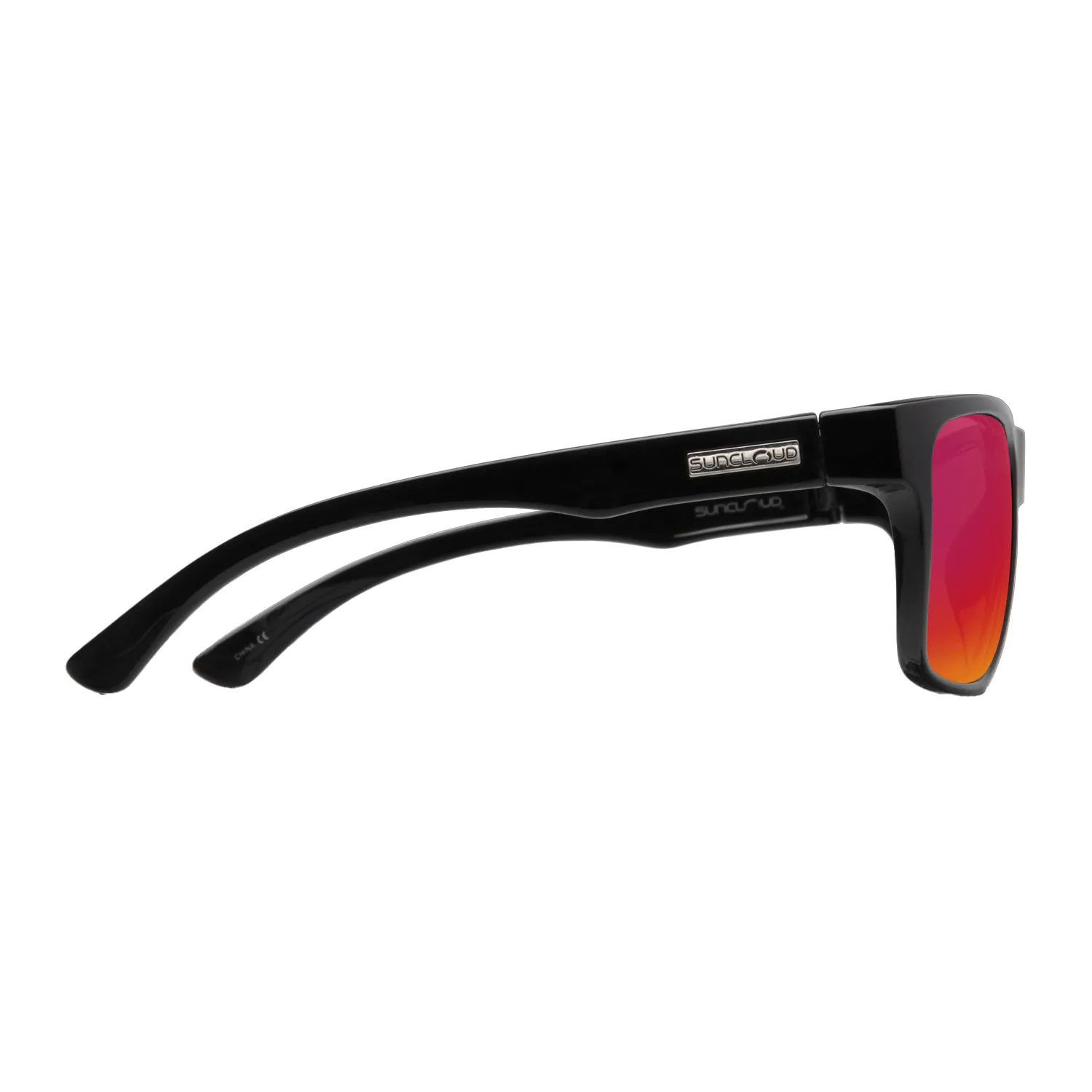 Suncloud Rambler Sunglasses Black/Polarized Red Mirror