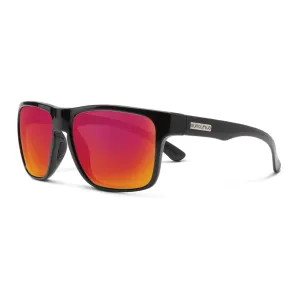 Suncloud Rambler Sunglasses Black/Polarized Red Mirror