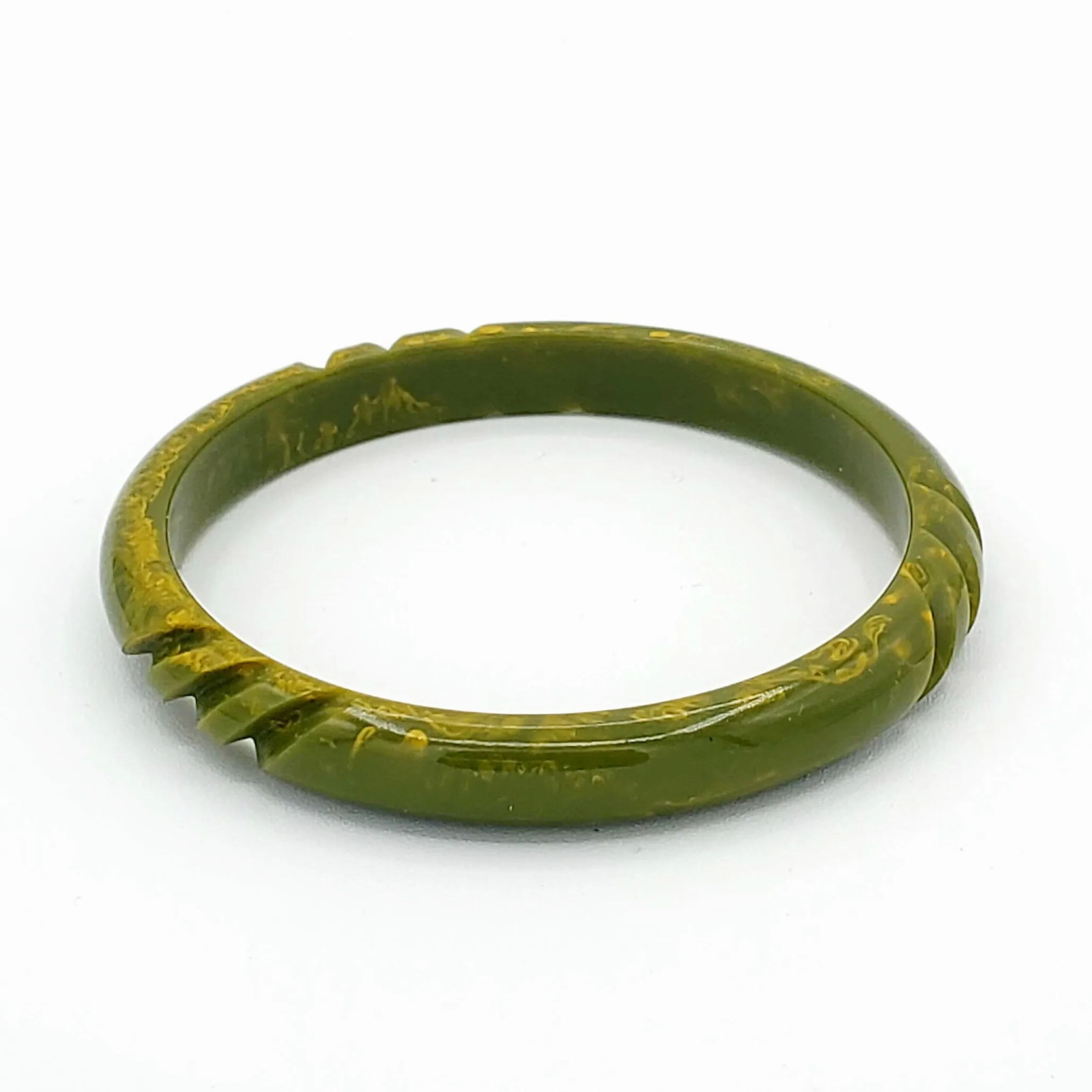 Swizzle Bangle in Fern Green by Lucky Lou Shoes