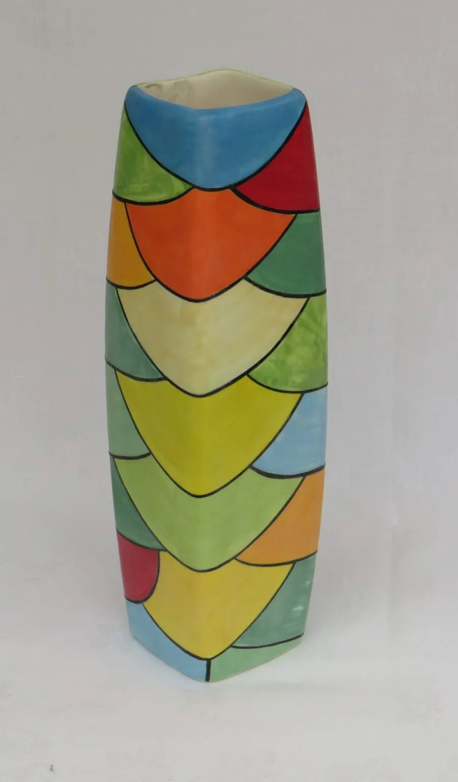 Tall Multi Coloured Vase by Georgie Waldron