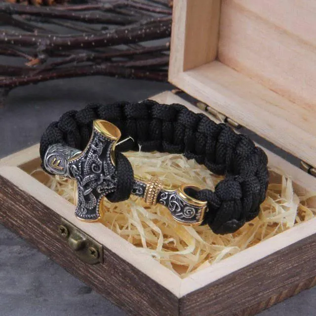 Thor's Hammer Ornamental Bracelet - Stainless Steel