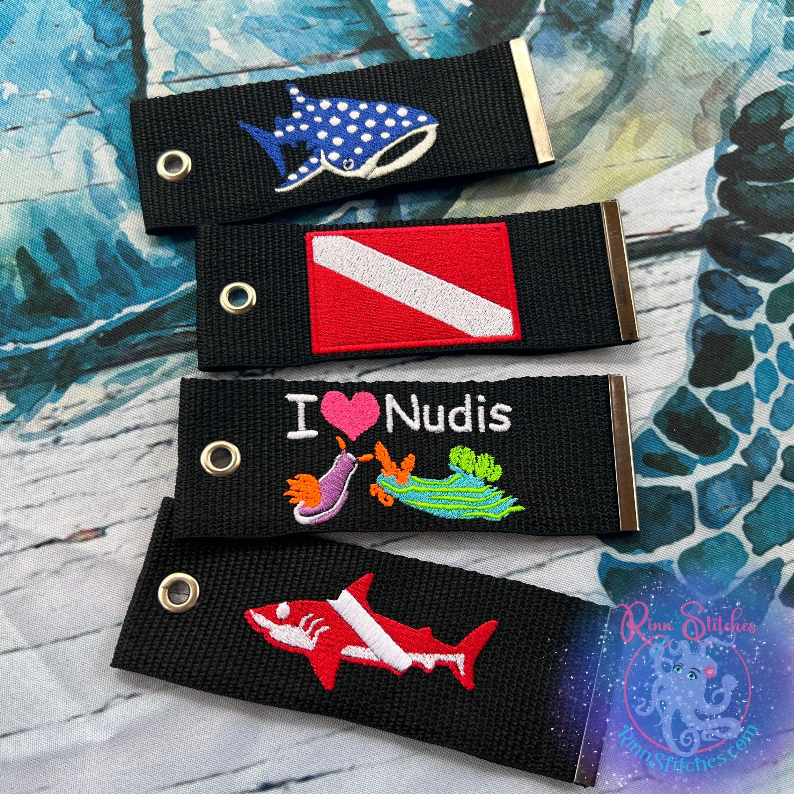 Tiger Shark Luggage Tag, Personalized Embroidered Bag Tag for all your Travel needs