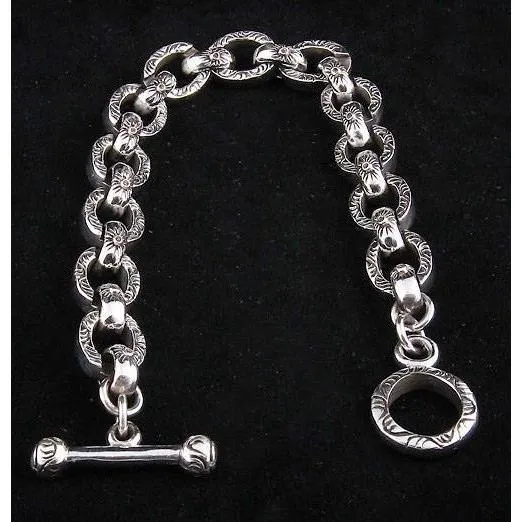 Tribal Loop Silver Chain Bracelet