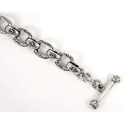 Tribal Loop Silver Chain Bracelet