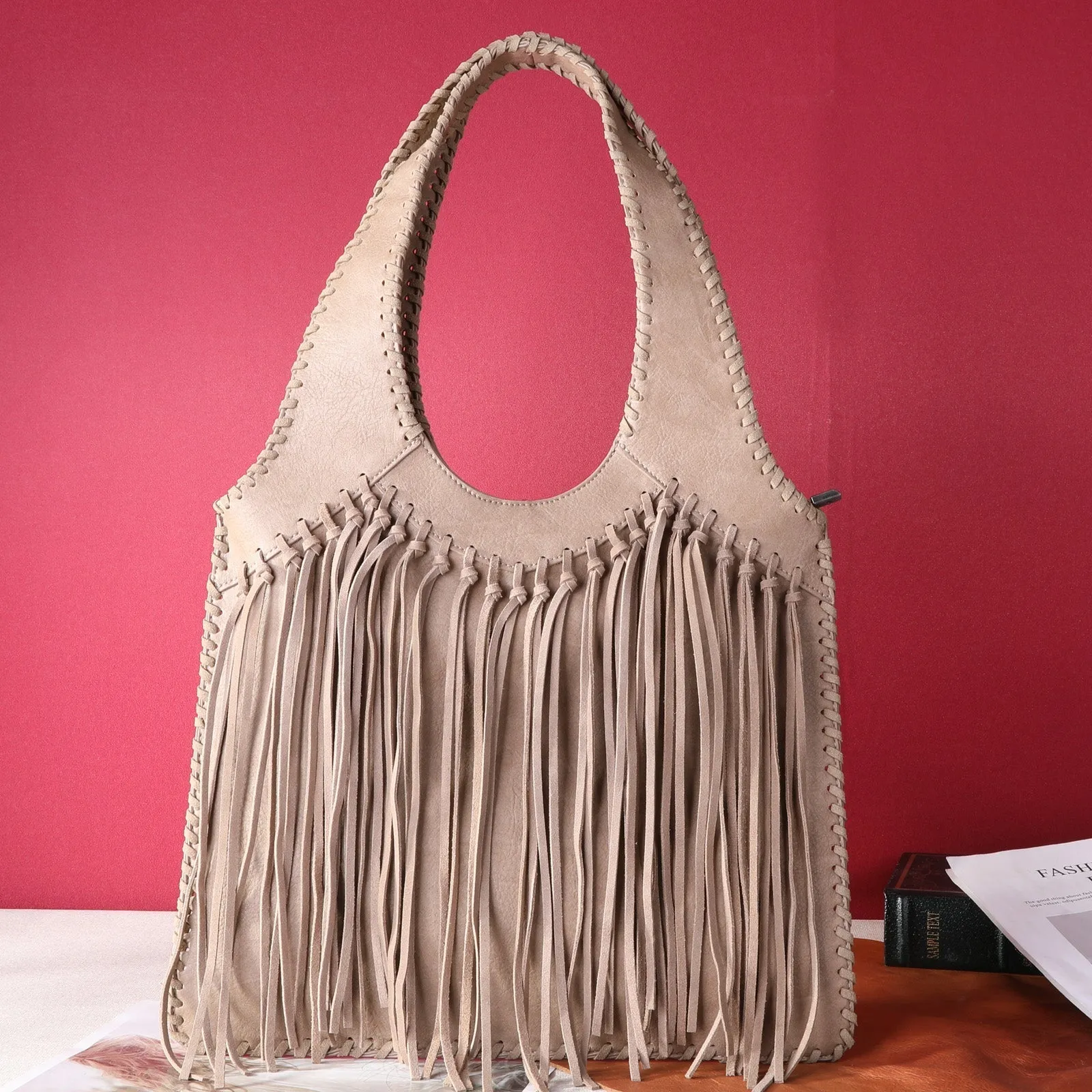 Trinity Ranch Hand-Tie Fringe Concealed Carry Hobo Shoulder Bag