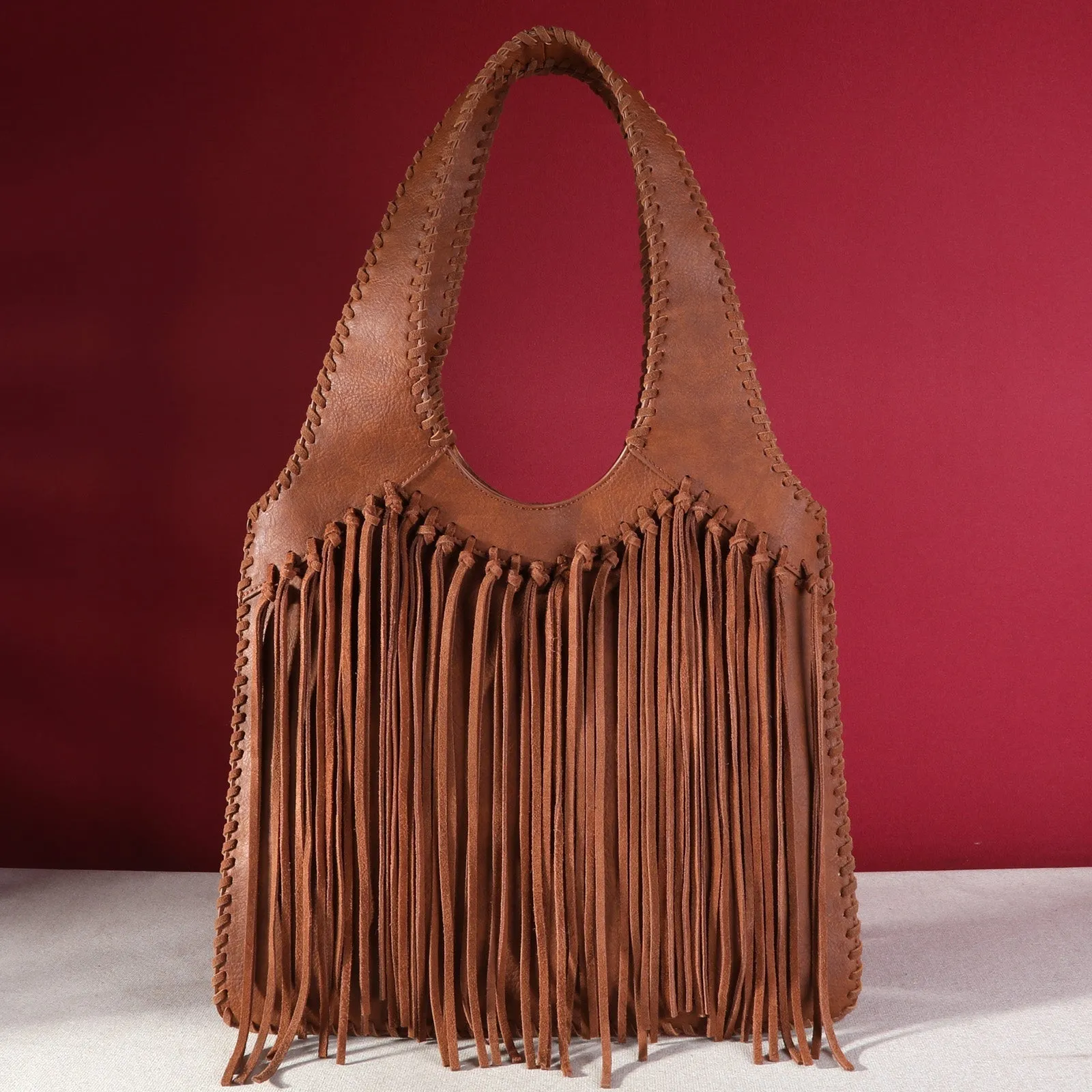 Trinity Ranch Hand-Tie Fringe Concealed Carry Hobo Shoulder Bag