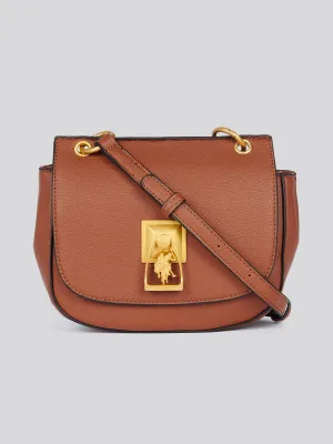 U.S. Polo Assn. Womens Earth Crossbody Bag in Tan