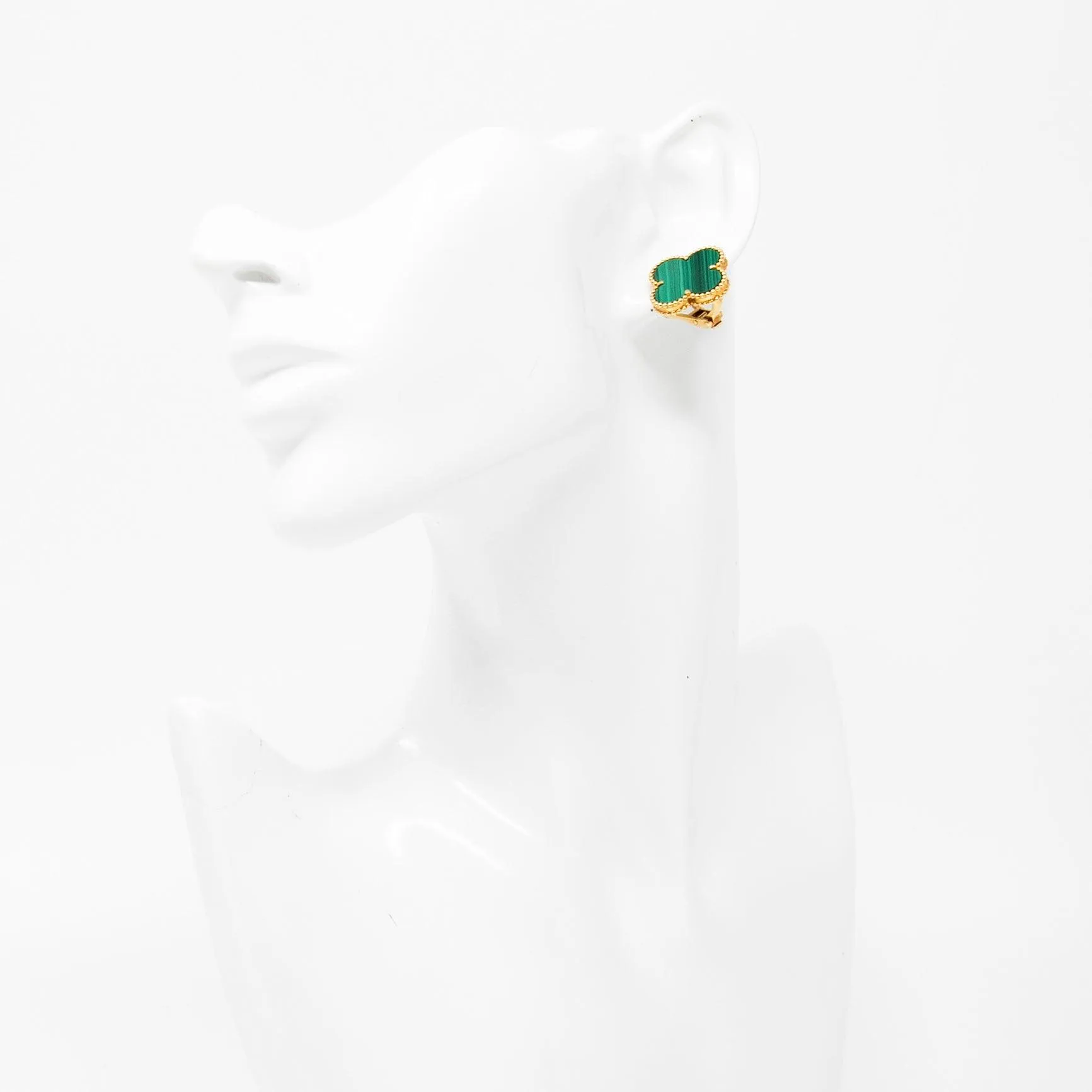 Van Cleef & Arpels 18k Malachite Magic Alhambra Earrings