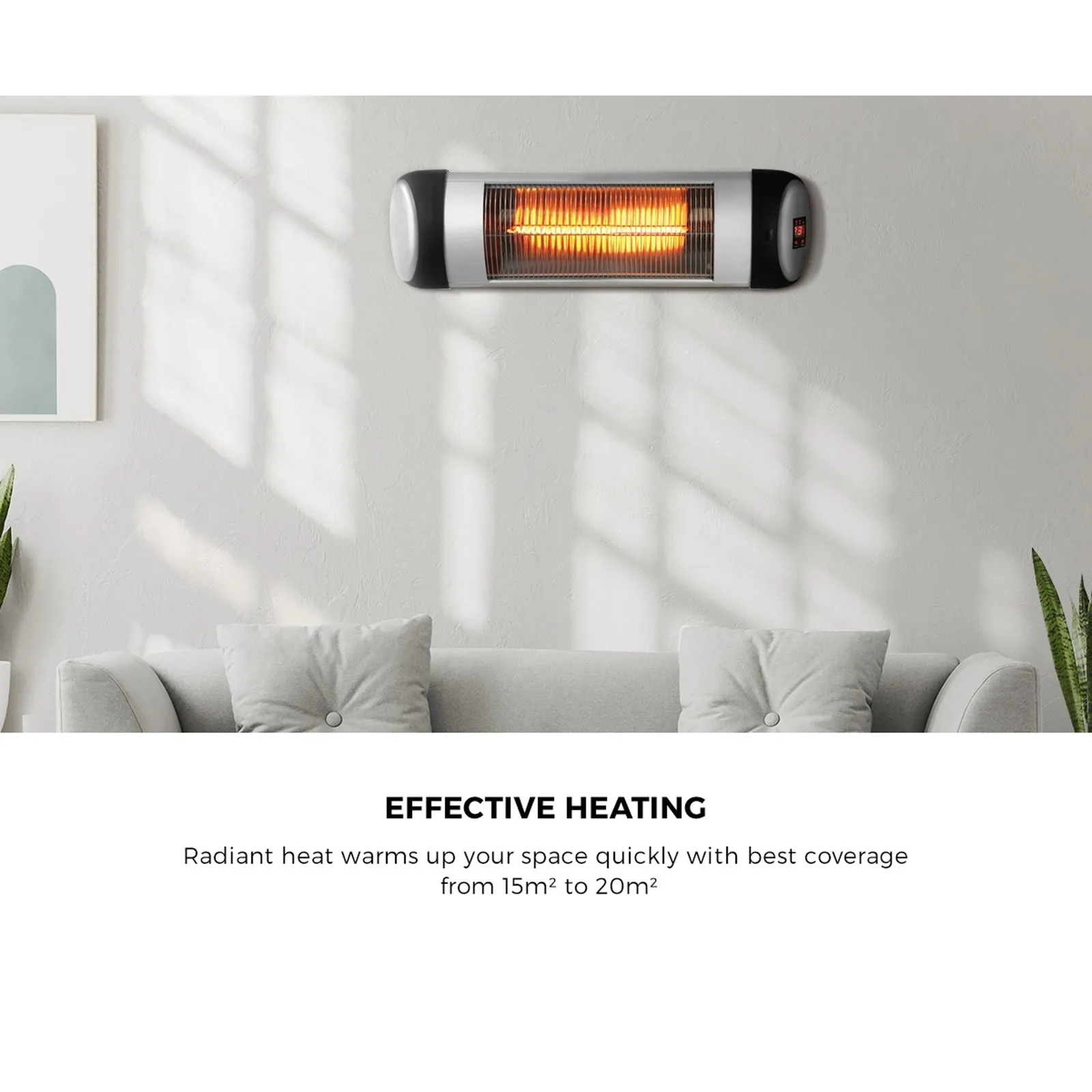 Vevare Electric Infrared Radiant Heater 2x1500W Patio Space Strip Heater Remote