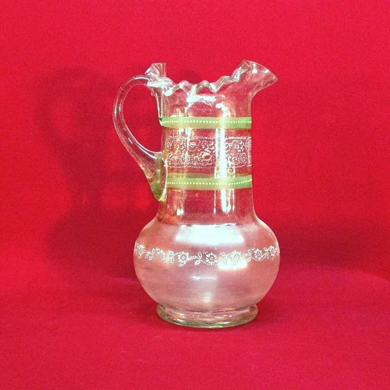 Victorian Era Blown Glass Pitcher