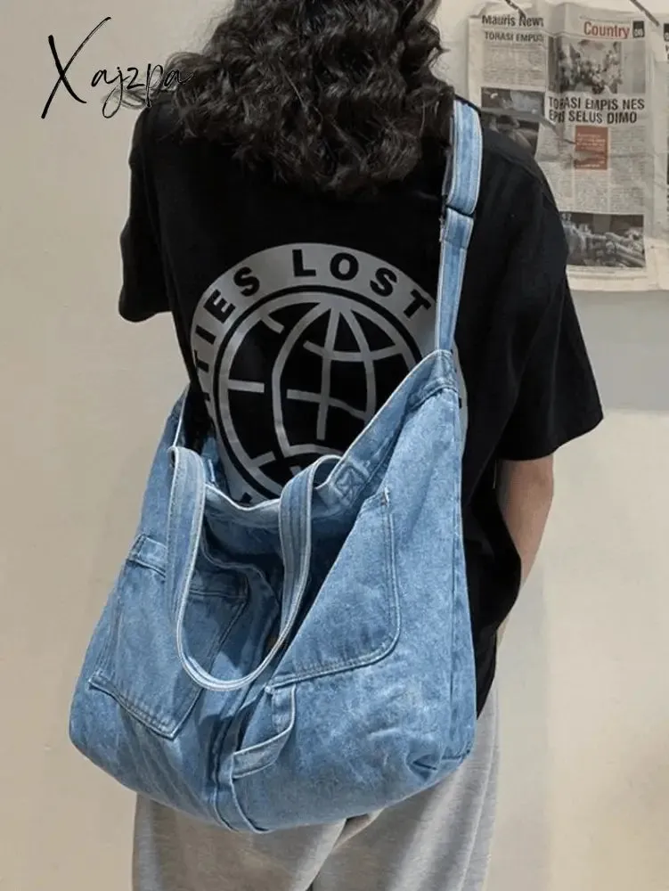 Vintage Denim Large Shopper Bag