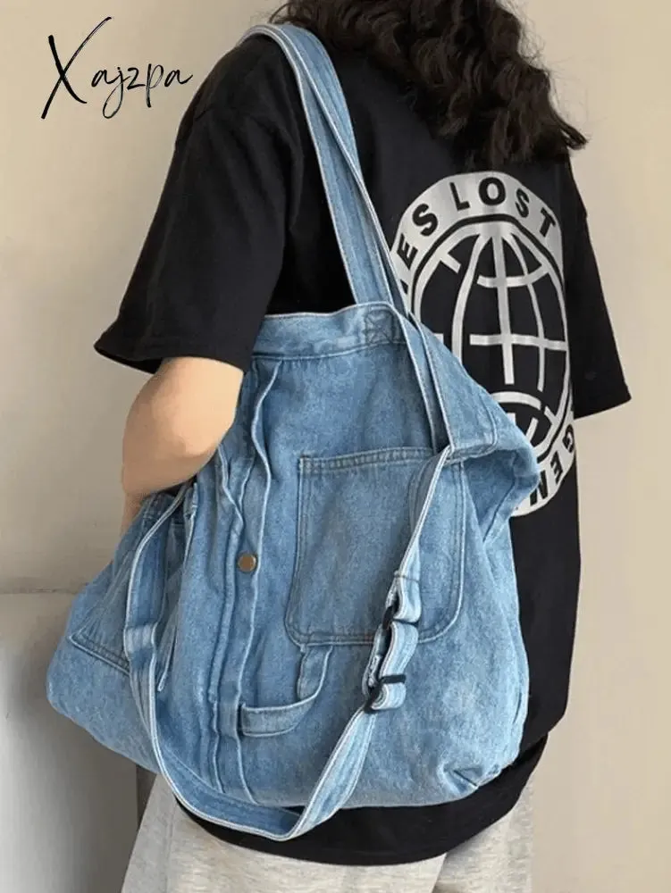 Vintage Denim Large Shopper Bag