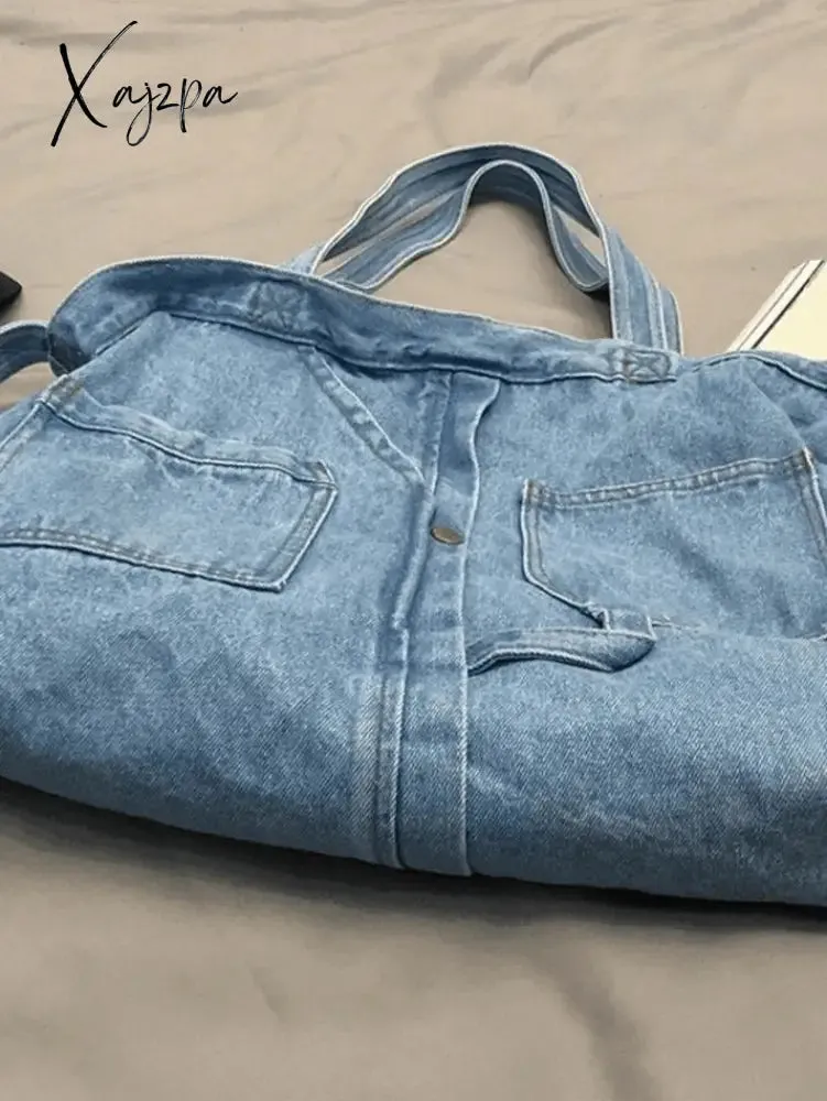 Vintage Denim Large Shopper Bag