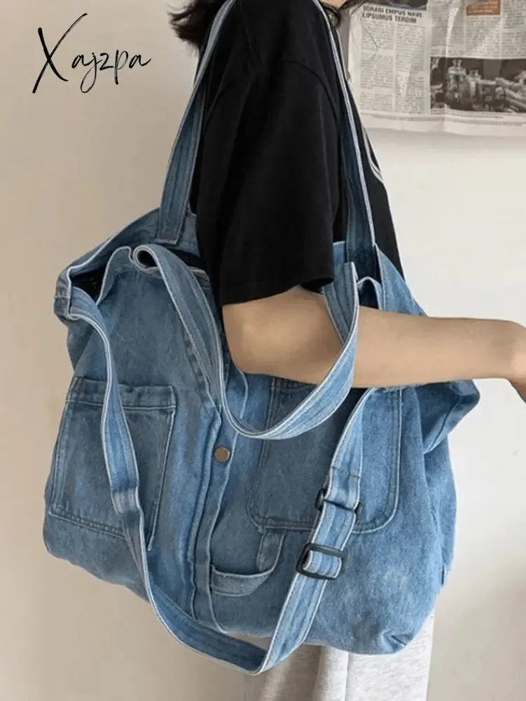 Vintage Denim Large Shopper Bag