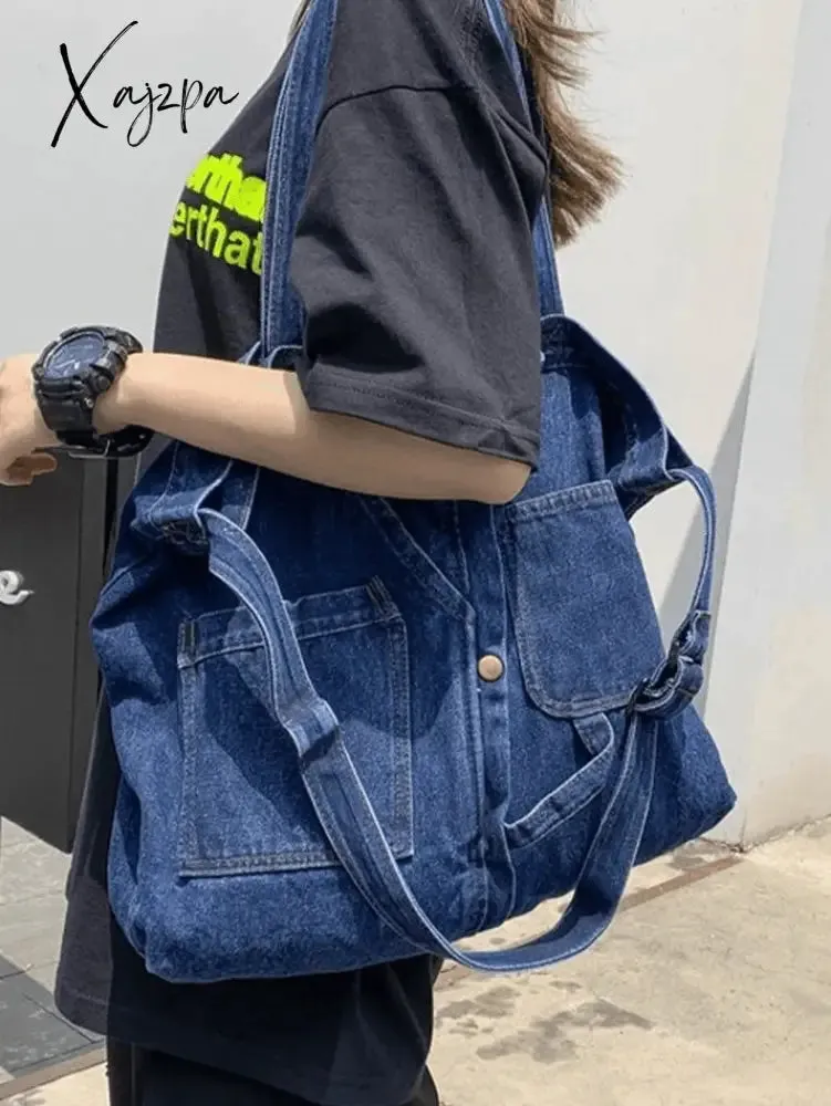 Vintage Denim Large Shopper Bag