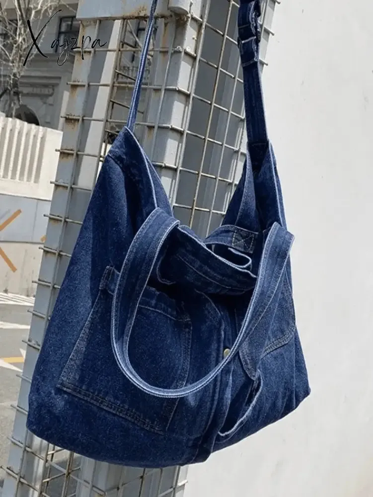 Vintage Denim Large Shopper Bag