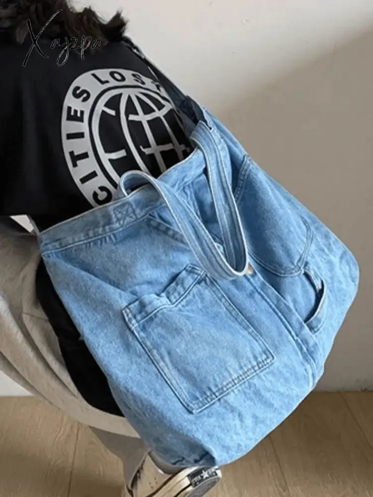 Vintage Denim Large Shopper Bag