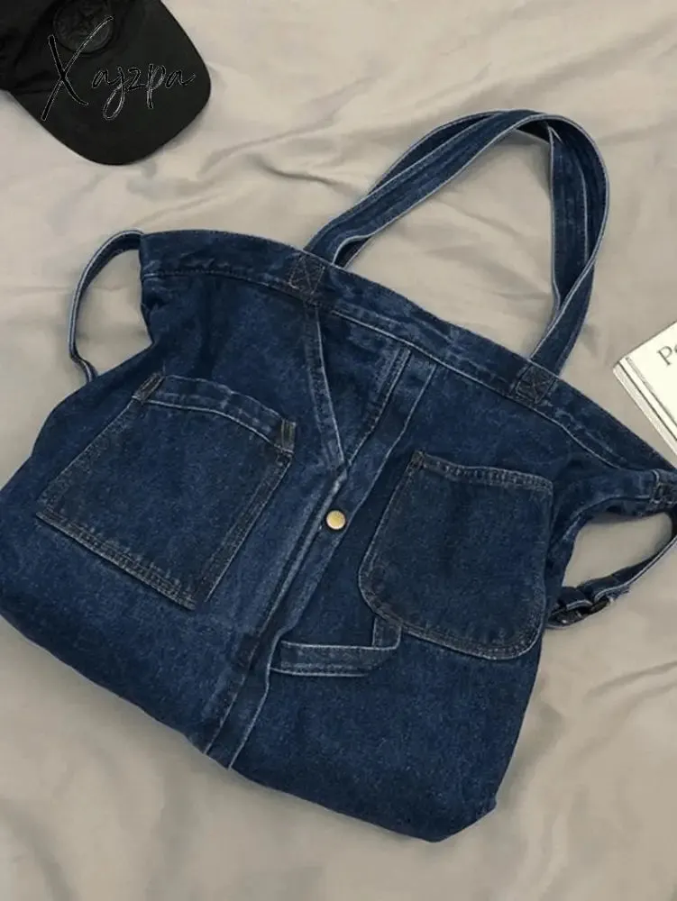 Vintage Denim Large Shopper Bag