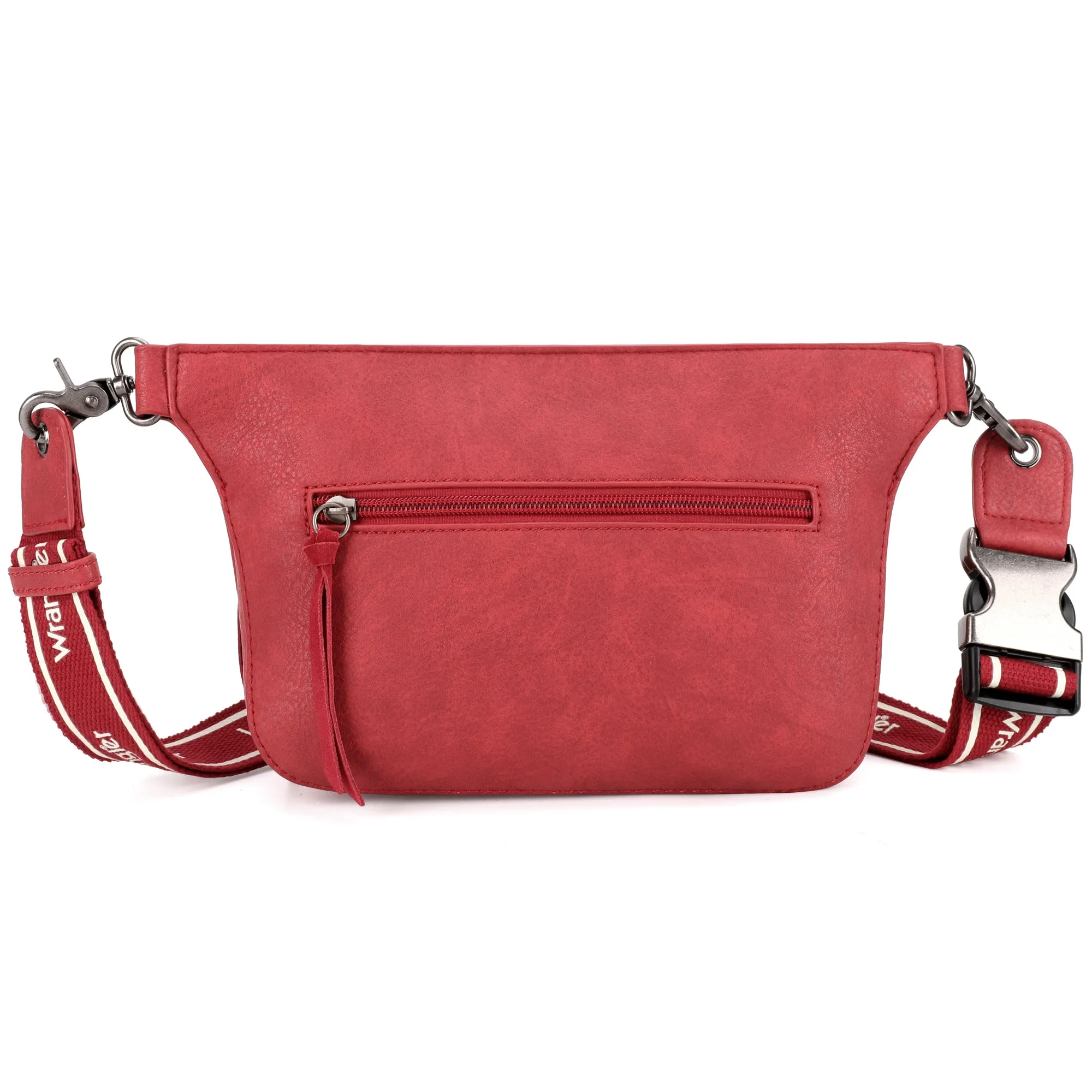 WG73-8194  Wrangler Fringe  Fanny Pack Belt Bag Sling Bag - Red