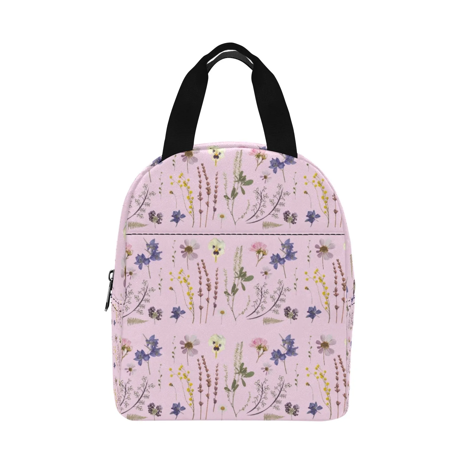 Wildflowers Pink Insulated Zipper Lunch Bag