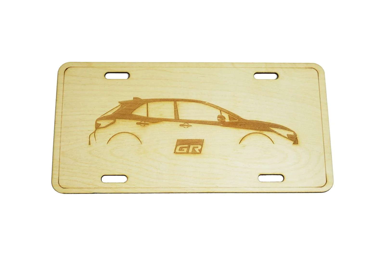 ZSPEC Toyota Corolla GR Sports Compact Hatch-Back Car License Plate, Birch, Ornamental