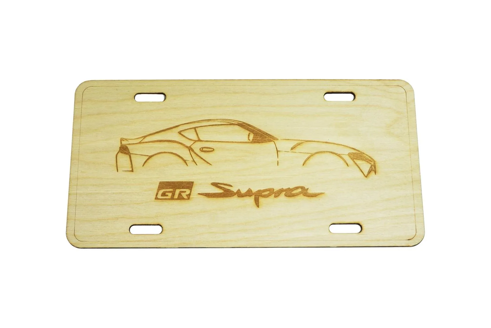 ZSPEC Toyota Supra Silhouette License Plate, Birch, Ornamental